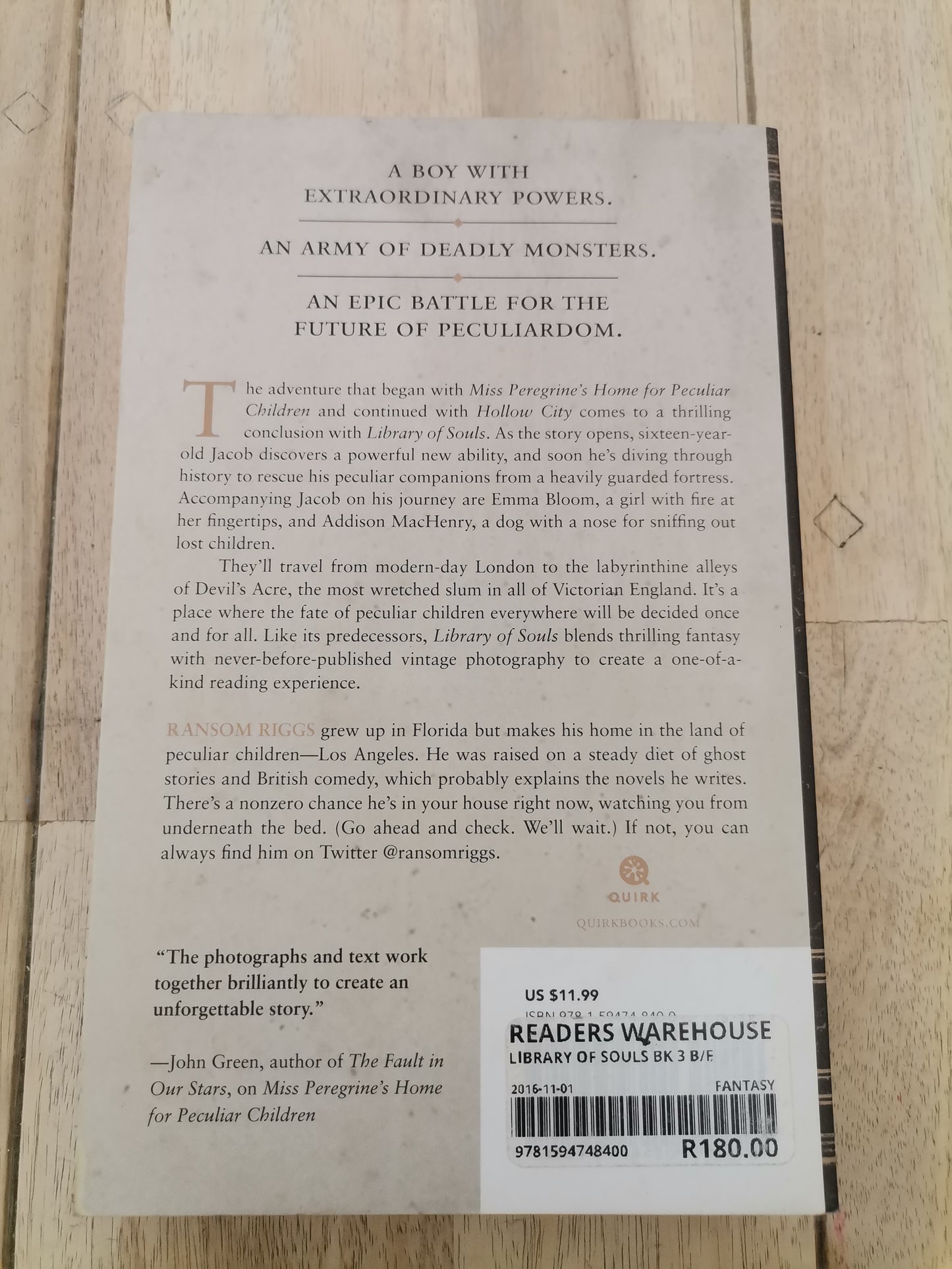 Library of Souls The Third Novel of Miss Peregrine's Peculiar Children