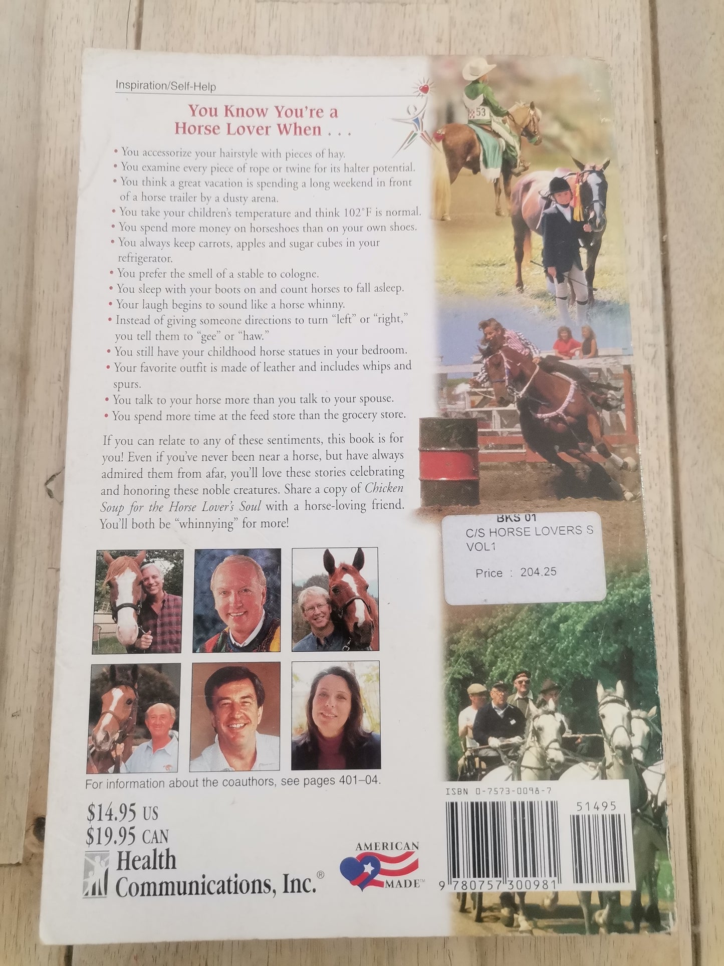 Chicken soup for the horse lover's soul.