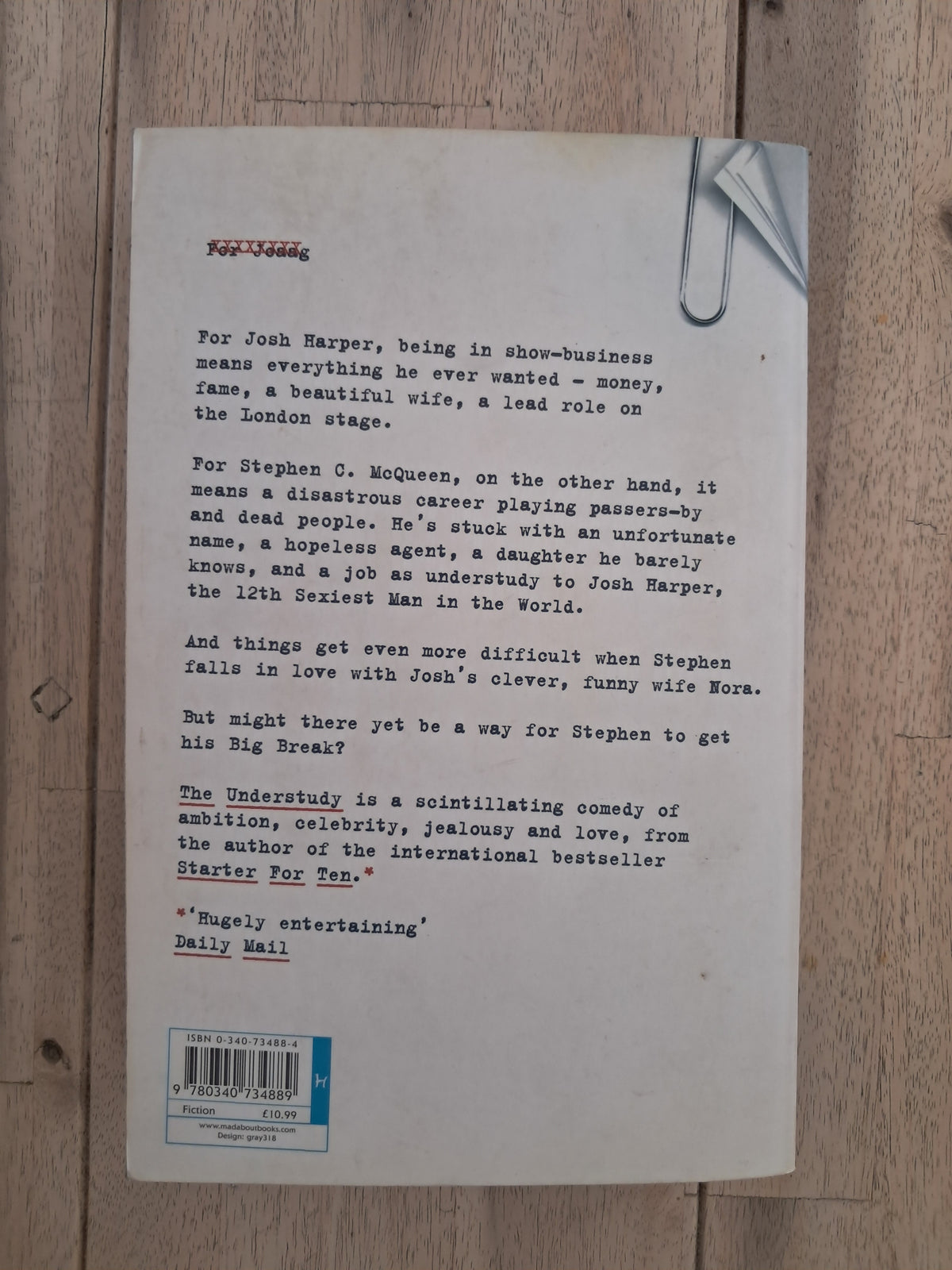 The Understudy – David Nicholls
