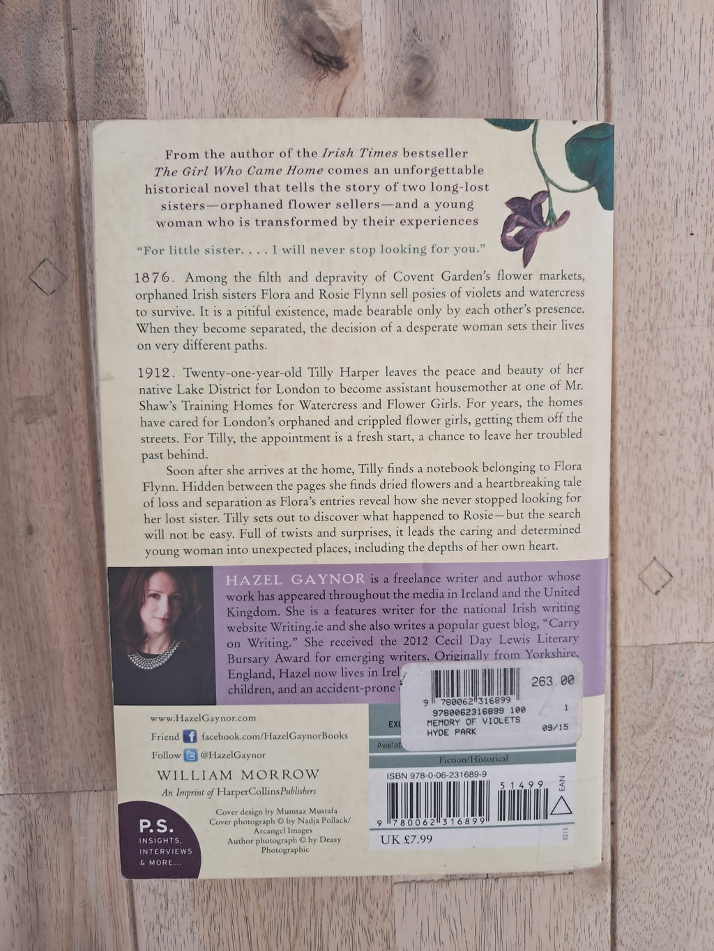 A Memory of Violets – Hazel Gaynor