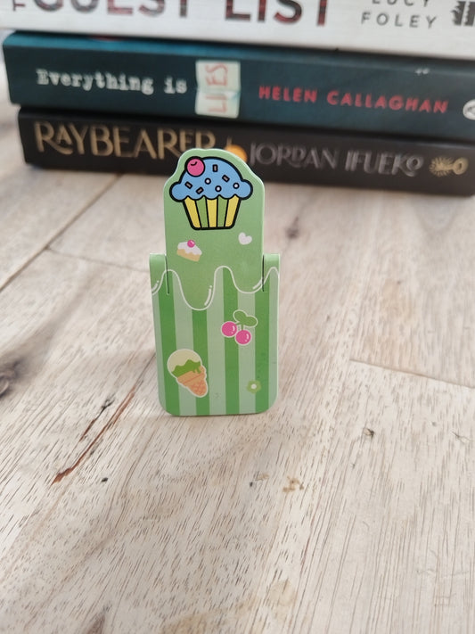 Green Cupcake Magnetic Bookmark
