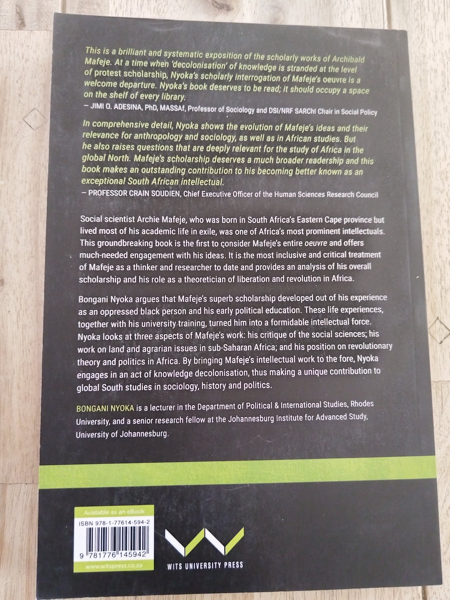 The Social and Political Thought of Archie Mafeje