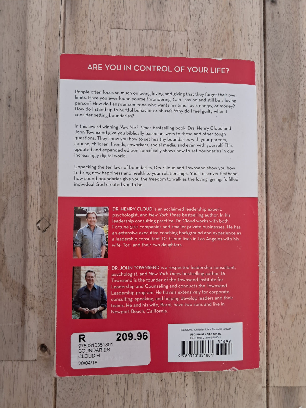 Boundaries: When to Say Yes, How to Say No to Take Control of Your Life – Henry Cloud & John Townsend