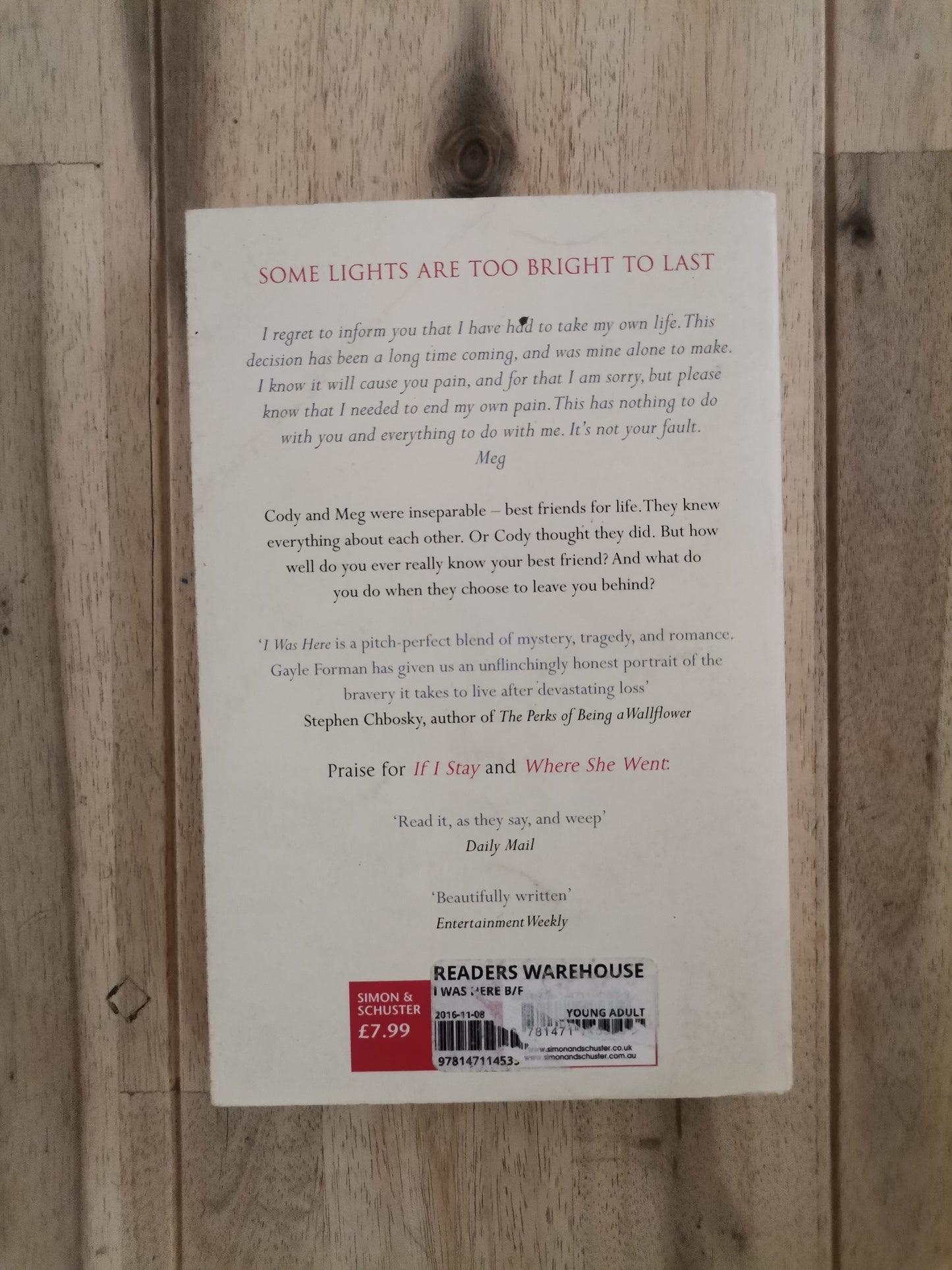 I Was Here – Gayle Forman