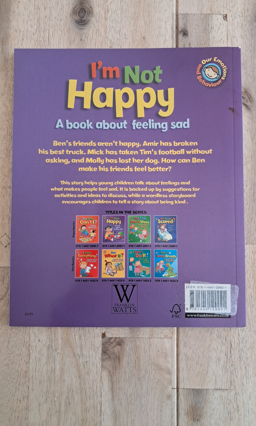 I'm Not Happy: A Book About Feeling Sad – Sue Graves