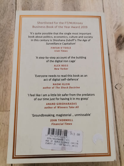 The Age of Surveillance Capitalism by Shoshana Zubuk