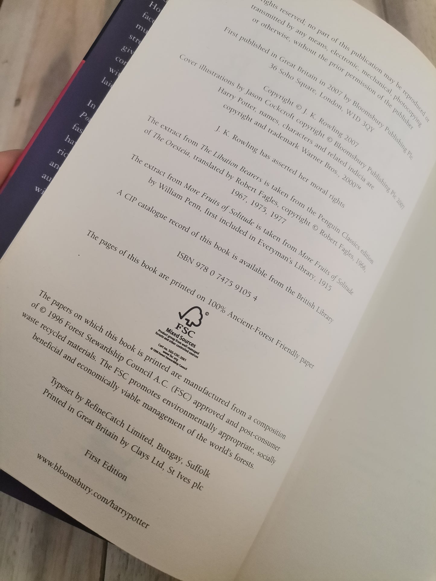 Harry Potter and the Deathly Hallows - J.K. Rowling (First Edition)