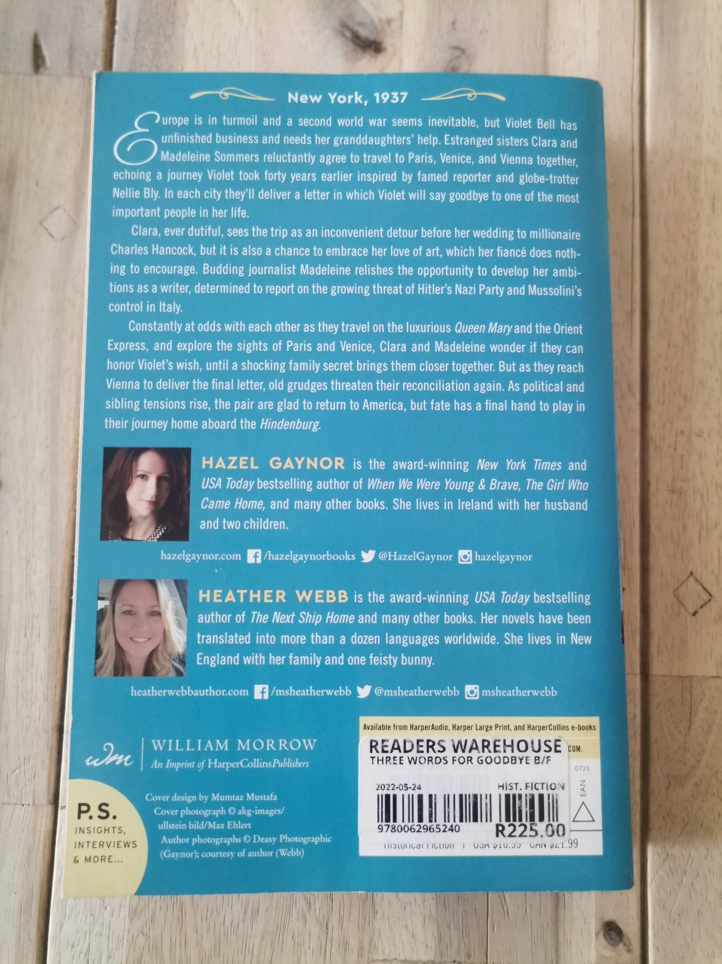 Three Words for Goodbye by Hazel Gaynor & Heather Webb