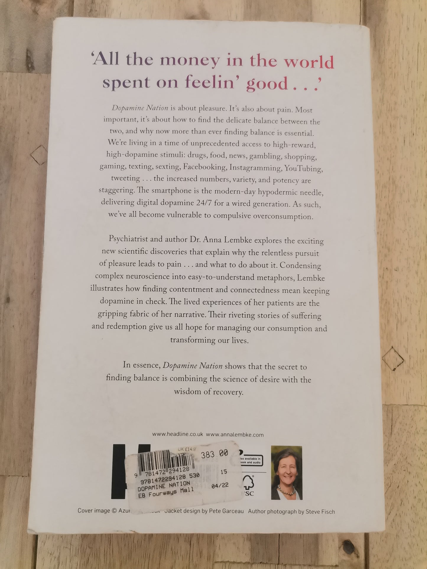 Dopamine Nation: Finding Balance in the Age of Indulgence by Dr. Anna Lembke