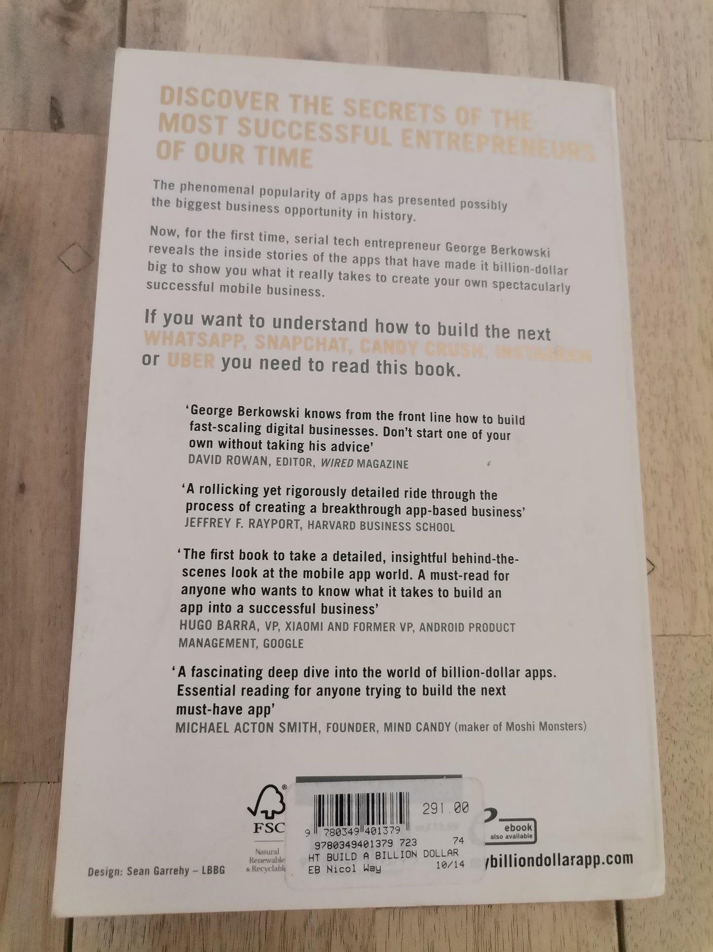 How to Build a Billion Dollar App - George Berkowski (Trade Paperback)