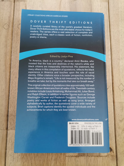 Dover Thrift Editions Book Of African- American Quotations